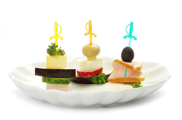 Zestaw talerzy z przystawkami